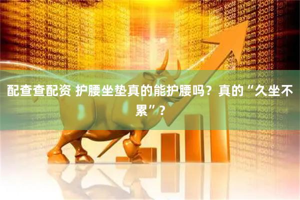 配查查配资 护腰坐垫真的能护腰吗？真的“久坐不累”？